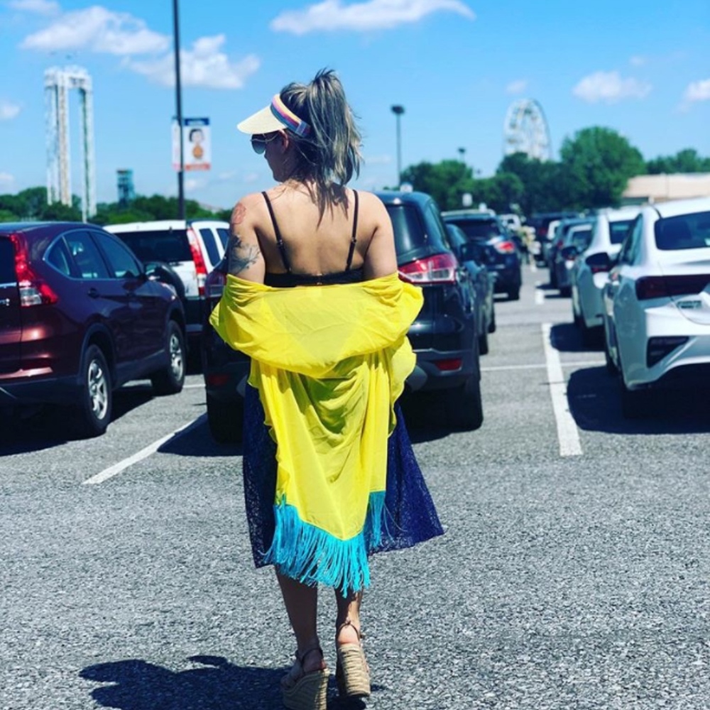 Sheer Monroe Fringe LuLaRoe Oversized Kimono - Picture 3 of 8